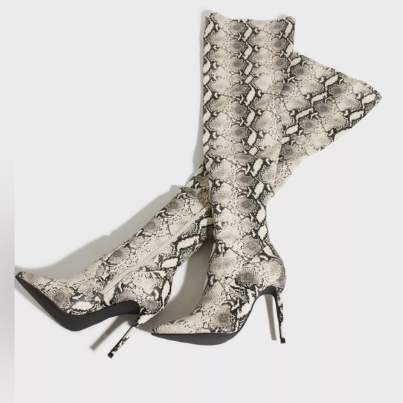 Steve Madden Shoes - Steve Madden | Debbie Over-The-Knee Snake Print Boots